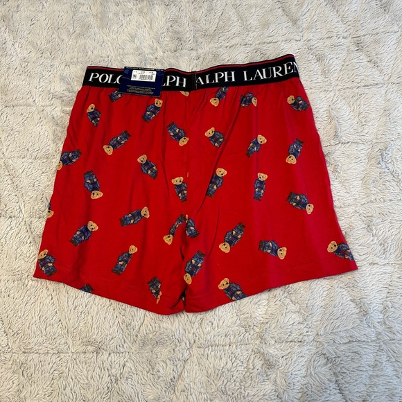Polo Ralph Lauren Men's Polo Bear Boxers in Red Large - Picture 7 of 8
